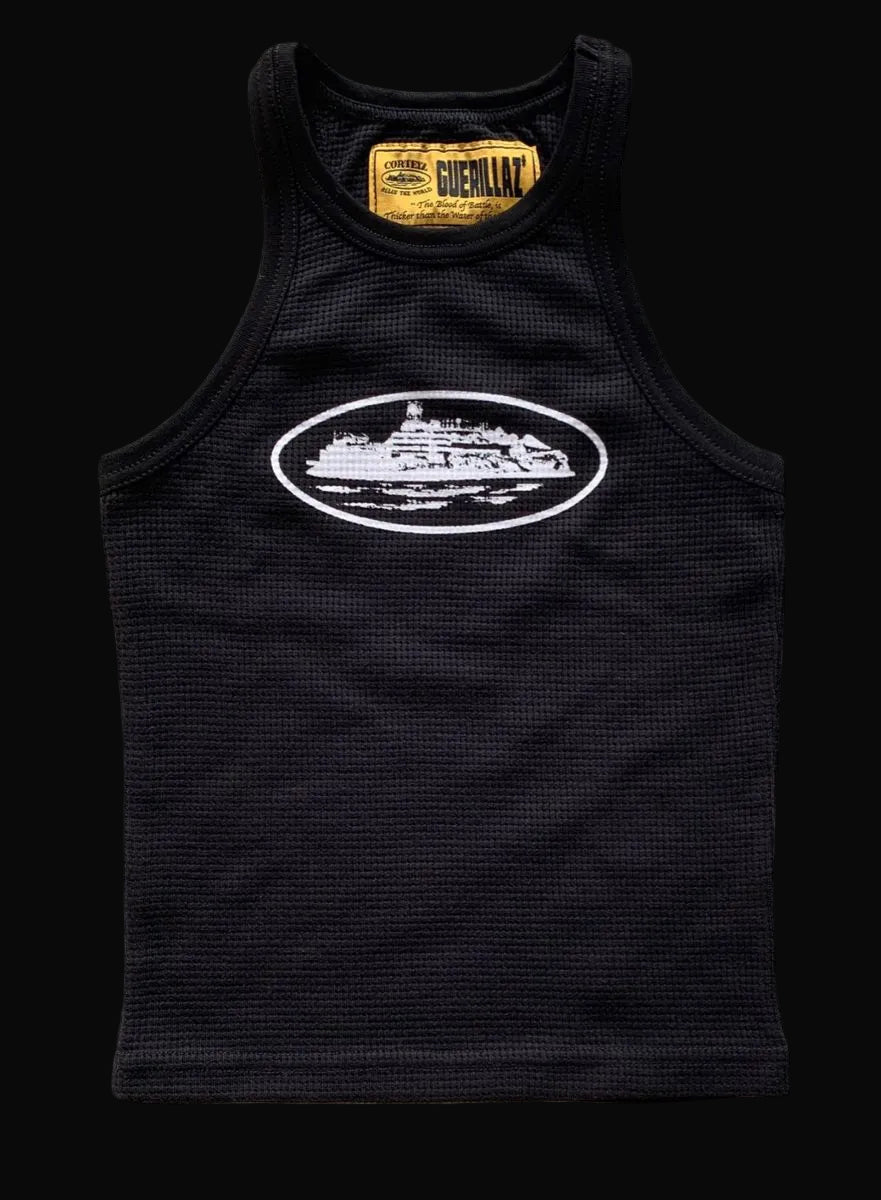 Corteiz Alcatraz Unisex Tank Top Black/White