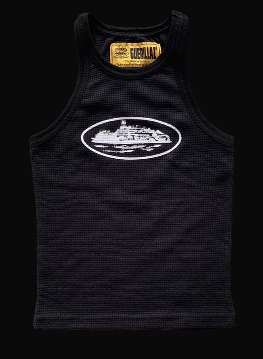 Corteiz Alcatraz Unisex Tank Top Black/White