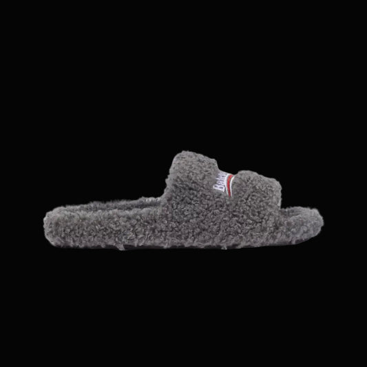 Balenciaga Furry Slide Grey