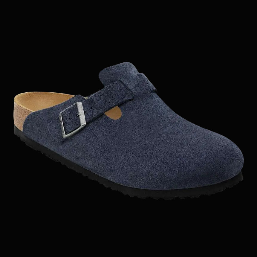 BIRKENSTOCK BOSTON SOFT FOOT BED - BLUE SUEDE