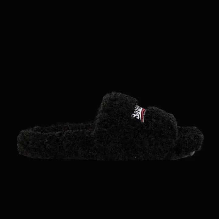 Balenciaga Furry Slide Black