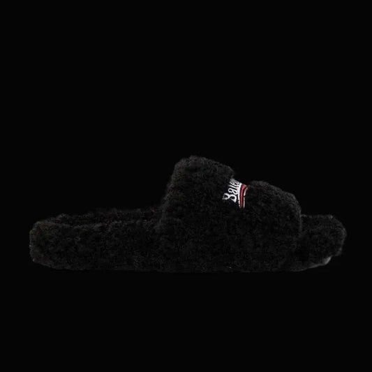 Balenciaga Furry Slide Black