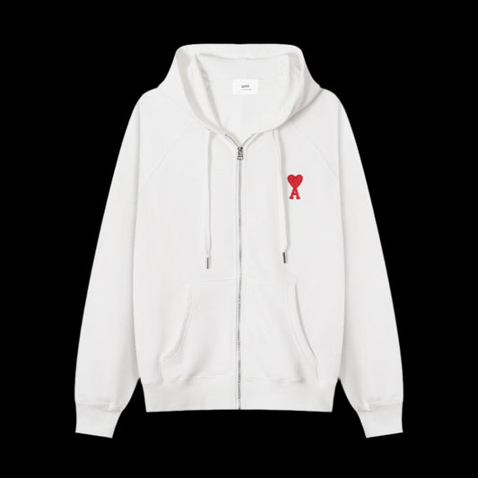 Ami Paris White Zip Up