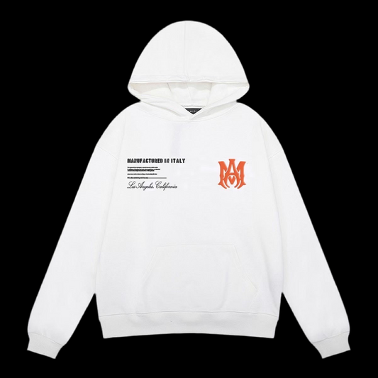 Amiri ‘Manafactured In Italy’ Hoodie White