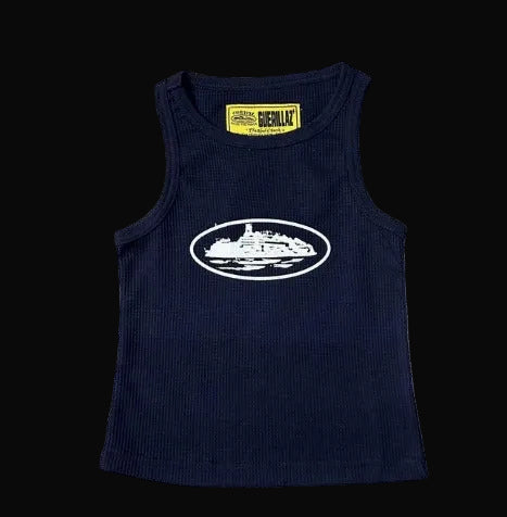 Corteiz Alcatraz Unisex Tank Top Navy Blue